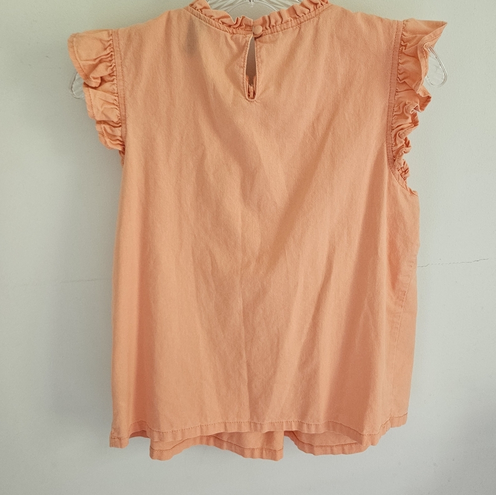 Universal Thread Orange Ruffle Sleeveless Blouse - Picture 2 of 3